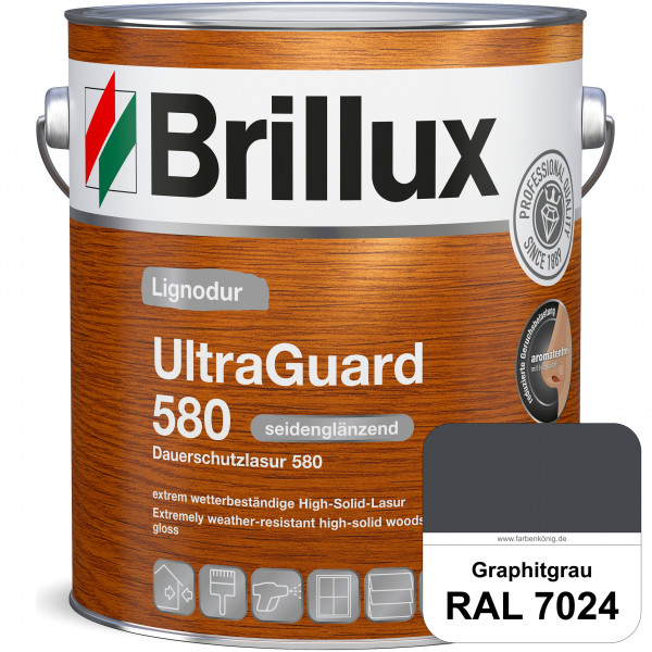 Lignodur UltraGuard 580 (Dauerschutzlasur 580) RAL 7024 Graphitgrau