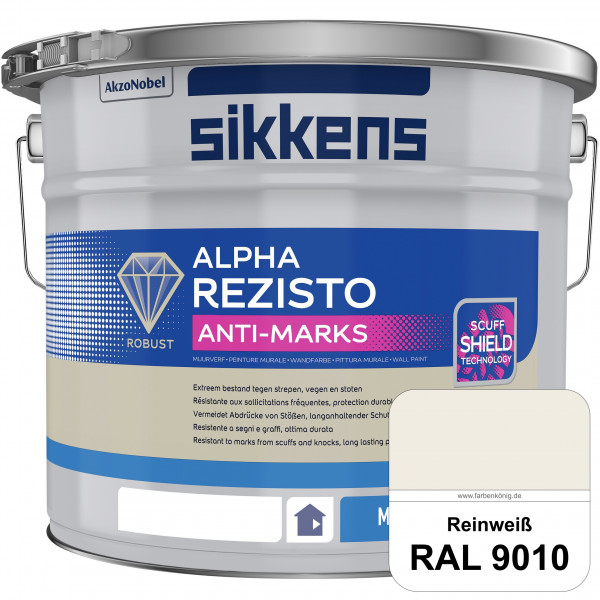 Alpha Rezisto Anti-Marks (RAL 9010 Reinweiß) Extrem widerstandsfähige Innenwandfarbe