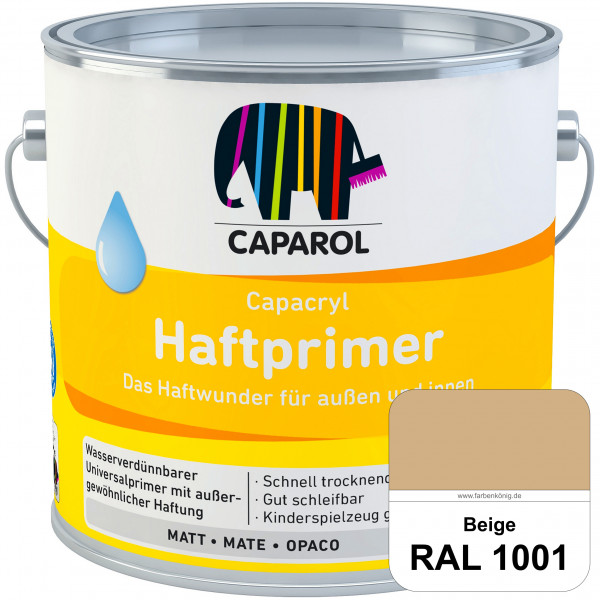 Capacryl Haftprimer (RAL 1001 Beige) Grundierungen Holz, Zink, Hart-PVC, Aluminium, Kupfer (innen &