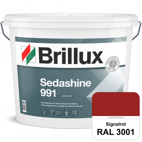 Sedashine 991 (RAL 3001 Signalrot) Seidenmatte Innendispersion für hoch strapazierfähige & gut reini