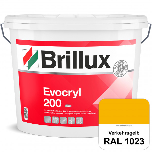 Evocryl 200 (RAL 1023 Verkehrsgelb) Verschmutzungsunempfindliche 100% Reinacrylat Fassadenfarbe