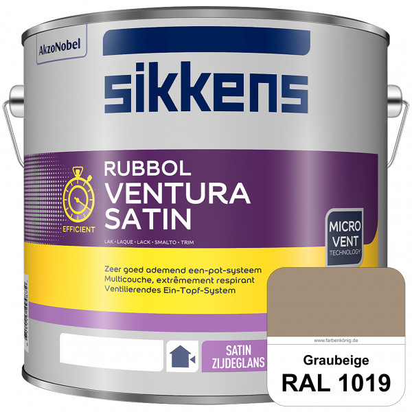 Rubbol Ventura Satin (RAL 1019 Graubeige) Seidenglanzlack (lösemittelhaltig) Fenster & Türen außen