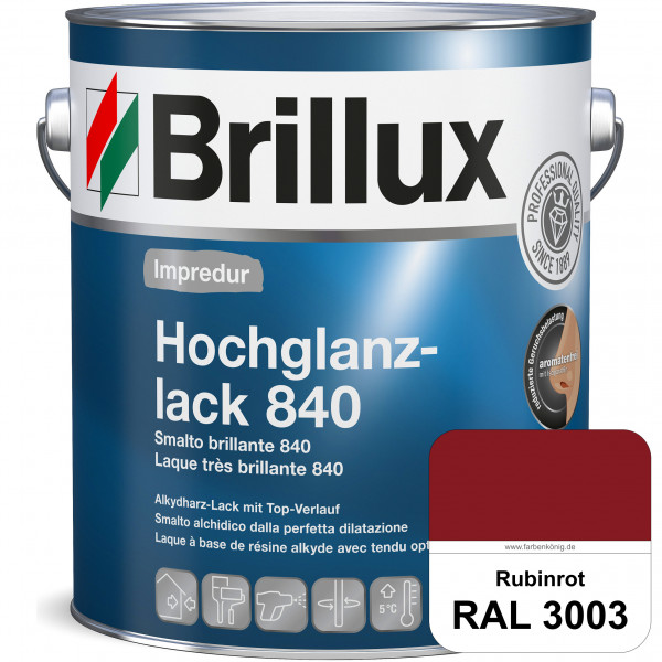 Impredur Hochglanzlack 840 (RAL 3003 Rubinrot) für Holz- und Metallflächen (löselmittelhaltig) innen