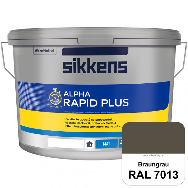 Alpha Rapid Plus (RAL 7013 Braungrau) Hochwertige & stumpfmatte Wandfarbe für mittlere Belastungen