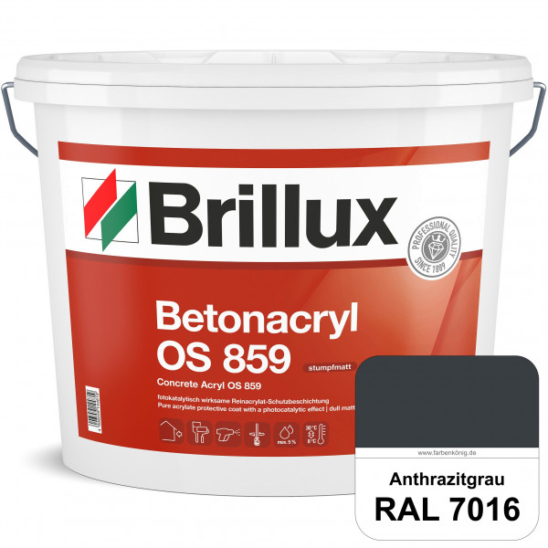 Betonacryl OS 859 (RAL 7016 Anthrazitgrau) Wetterbeständige Schutzbeschichtung für Betonflächen (Auß