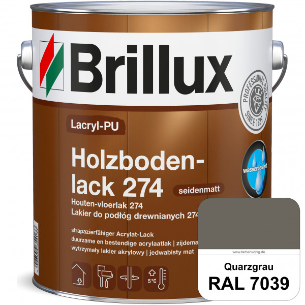Lacryl-PU Holzbodenlack 274 (RAL 7039 Quarzgrau) hochwertige & widerstandsfähige, deckende Versiegel