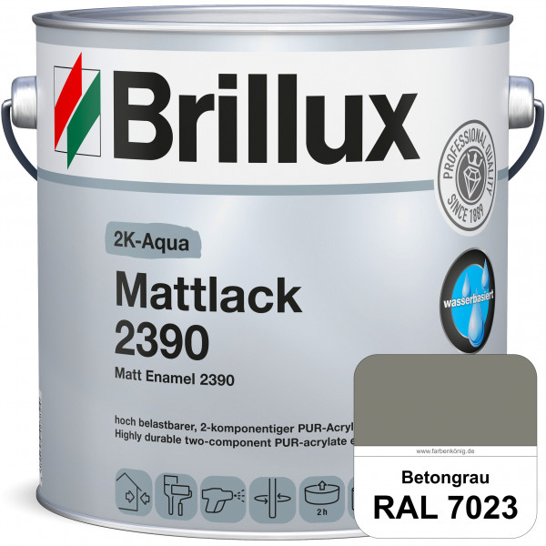 2K-Aqua Mattlack 2390 (RAL 7023 Betongrau) mechanisch und chemisch hoch belastbar für außen & innen