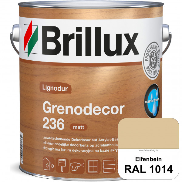 Grenodecor 236 (RAL 1014 Elfenbein) Umwelt- und gesundheitsschonende, diffusionsfähige Dekorlasur mi