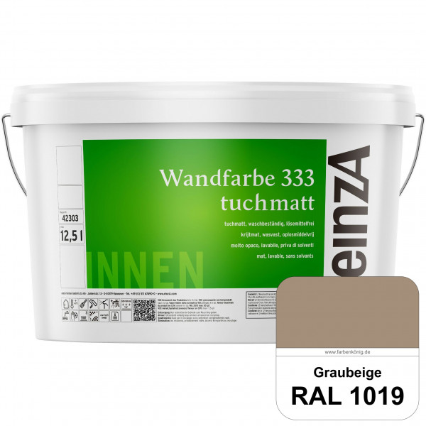 einzA Wandfarbe 333 tuchmatt (RAL 1019 Graubeige) Hochdeckende, waschbeständige Wandfarbe