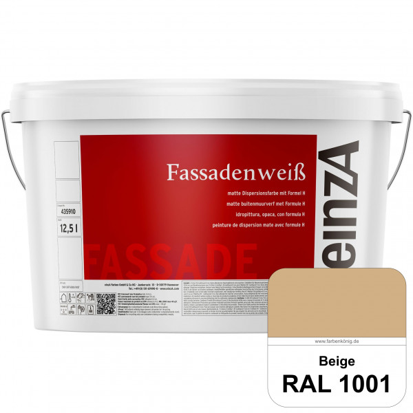 einzA Fassadenweiß (RAL 1001 Beige) Sil-Fassadenfarbe gegen Schmutz & Vergrünung