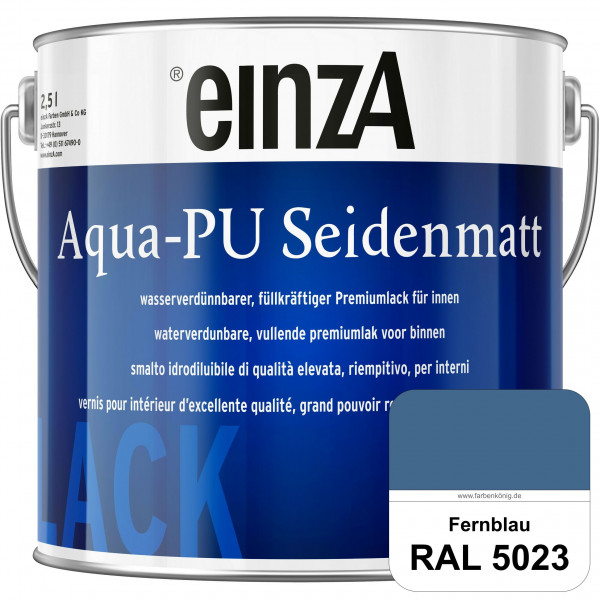 einzA Aqua-PU seidenmatt (RAL 5023 Fernblau) wasserverdünnbarer Premiumlack für innen