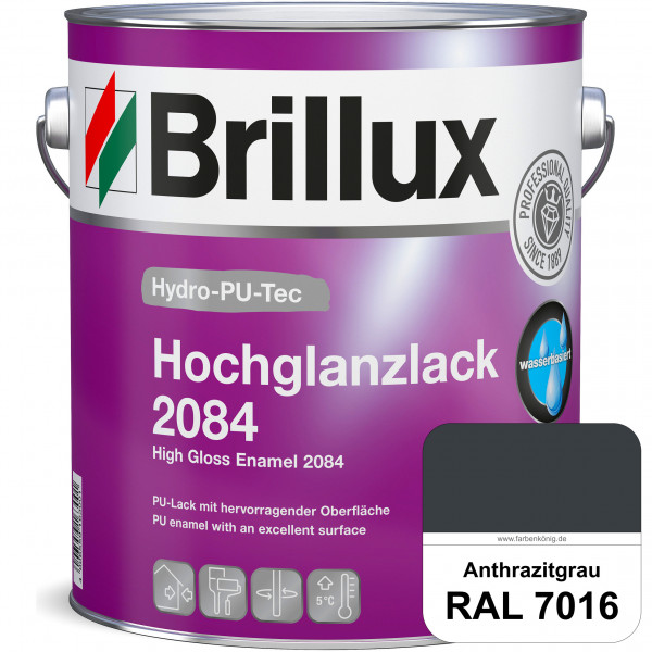 Hydro-PU-Tec Hochglanzlack 2084 (B-Ware) - 3 Liter (RAL 7016 Anthrazitgrau)