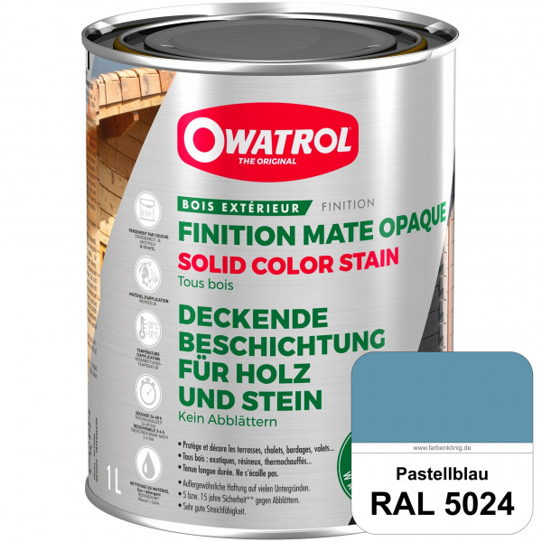 Solid Color Stain (RAL 5024 Pastellblau) deckende und matte Wetterschutzfarbe außen