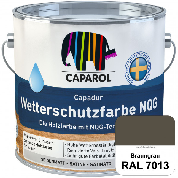 Capadur Wetterschutzfarbe NQG (RAL 7013 Braungrau) Holzfarbe mit NQG-Technologie wasserbasiert für a