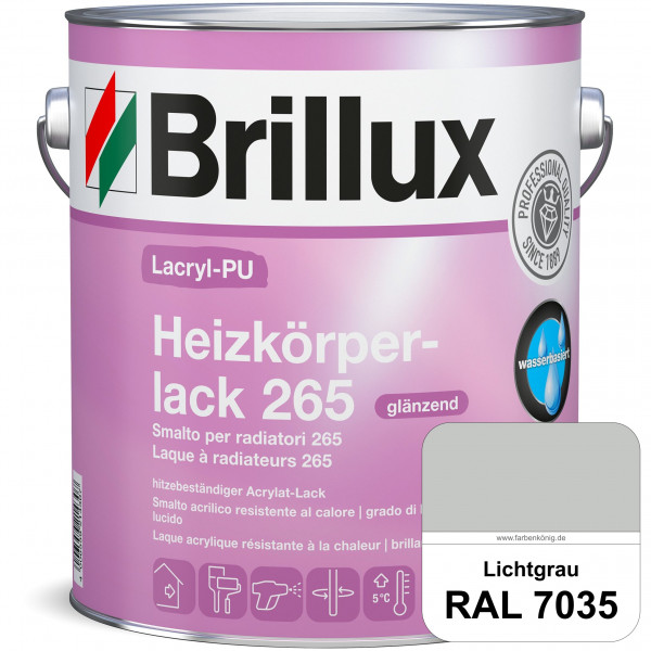Lacryl-PU Heizkörperlack 265 (RAL 7035 Lichtgrau) vergilbungsresistenter & wasserbasierter Heizkörpe