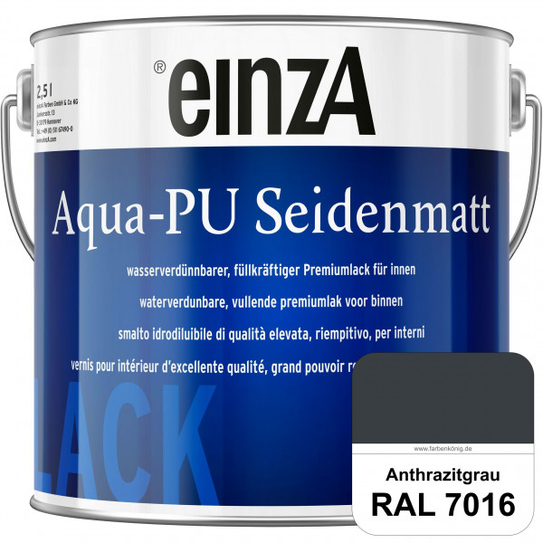 einzA Aqua-PU seidenmatt (RAL 7016 Anthrazitgrau) wasserverdünnbarer Premiumlack für innen