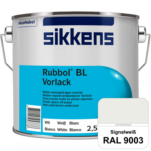 Rubbol BL Vorlack (RAL 9003 Signalweiß) Wasserbasierter, matter & umweltschonender Vorlack (innen)