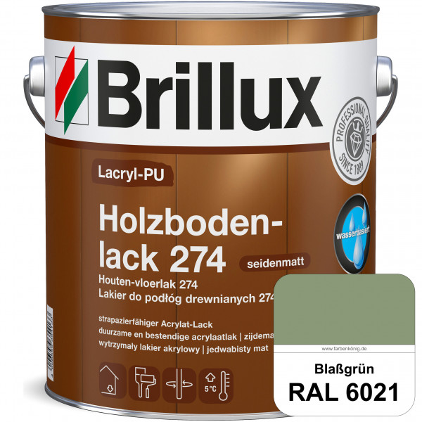 Lacryl-PU Holzbodenlack 274 (RAL 6021 Blassgrün) hochwertige & widerstandsfähige, deckende Versiegel