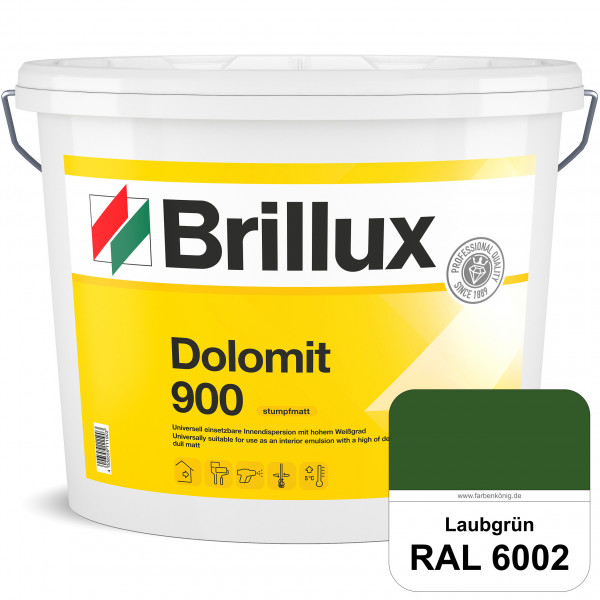 Dolomit 900 (RAL 6002 Laubgrün) stumpfmatte Innen-Dispersionsfarbe mit gutem Deckvermögen