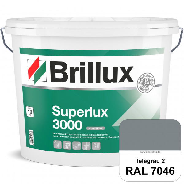 Superlux 3000 (RAL 7046 Telegrau 2) hoch deckende stumpfmatte Innen-Dispersionsfarbe - streiflichtun