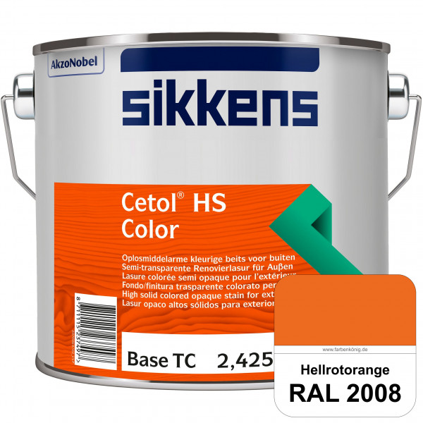 Cetol HS Color (RAL 2008 Hellrotorange) Dekorative semi-transparente Lasur (lösemittelhaltig) für au