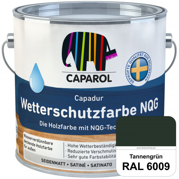 Capadur Wetterschutzfarbe NQG (RAL 6009 Tannengrün) Holzfarbe mit NQG-Technologie wasserbasiert für