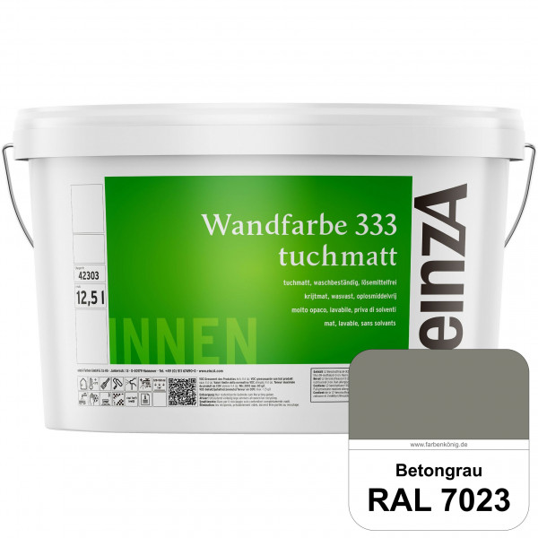 einzA Wandfarbe 333 tuchmatt (RAL 7023 Betongrau) Hochdeckende, waschbeständige Wandfarbe