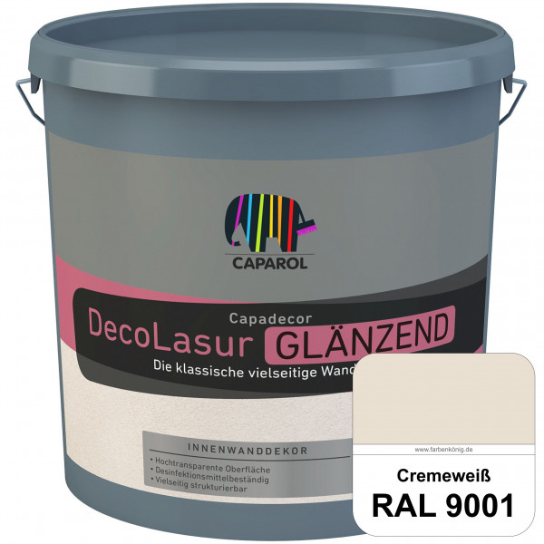 Capadecor DecoLasur Glänzend (RAL 9001 Cremeweiß) Glänzende Lasurfarbe auf Dispersionsbasis (innen)