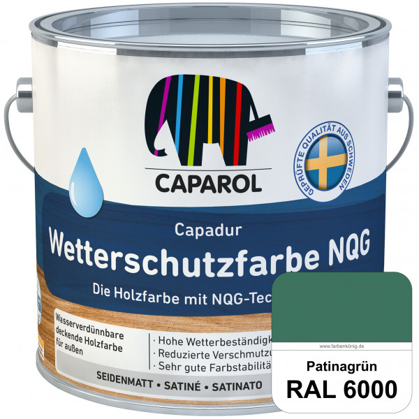 Capadur Wetterschutzfarbe NQG (RAL 6000 Patinagrün) Holzfarbe mit NQG-Technologie wasserbasiert für