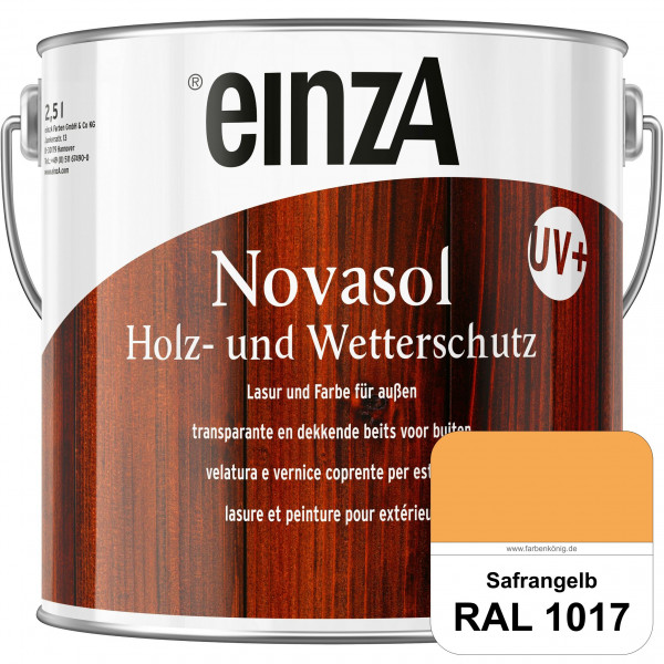 einzA Novasol HW Lasur (RAL 1017 Safrangelb) Lasierender Wetterschutz für außen