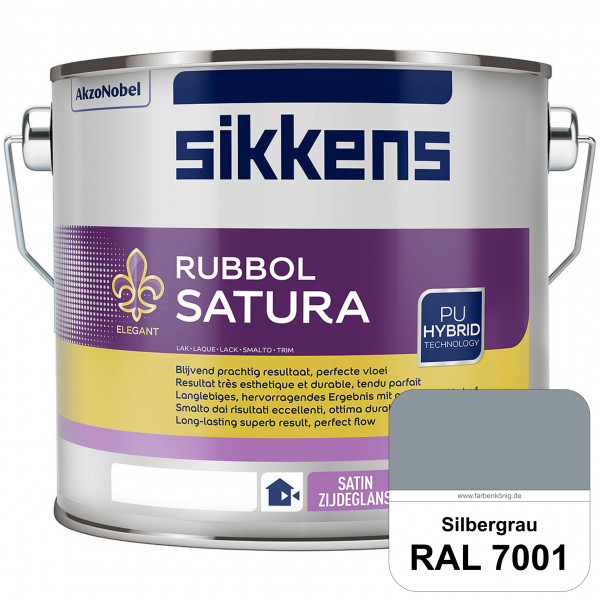 Rubbol Satura (RAL 7001 Silbergrau) seidenglänzender Lack (lösemittelhaltig) innen & außen