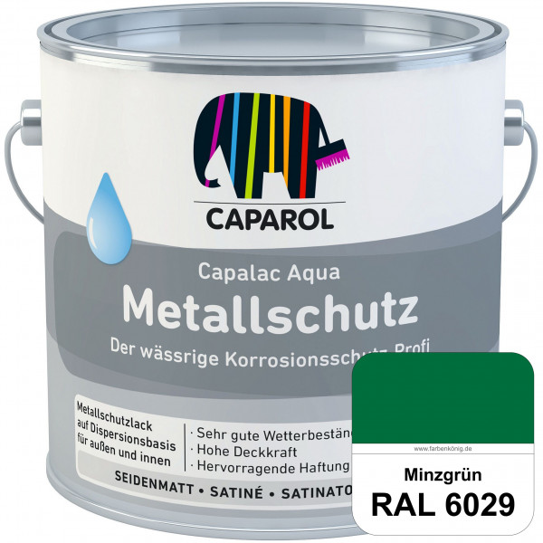 Capalac Aqua Metallschutz (RAL 6029 Minzgrün) wasserbasierter Korrosionsschutz für Stahl & verzinkte