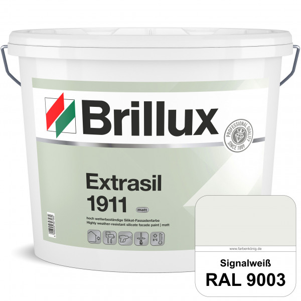 Extrasil 1911 (RAL 9003 Signalweiß) Fassadenfarbe Silikatbasis für Fassaden- und Egalisierungsbeschi