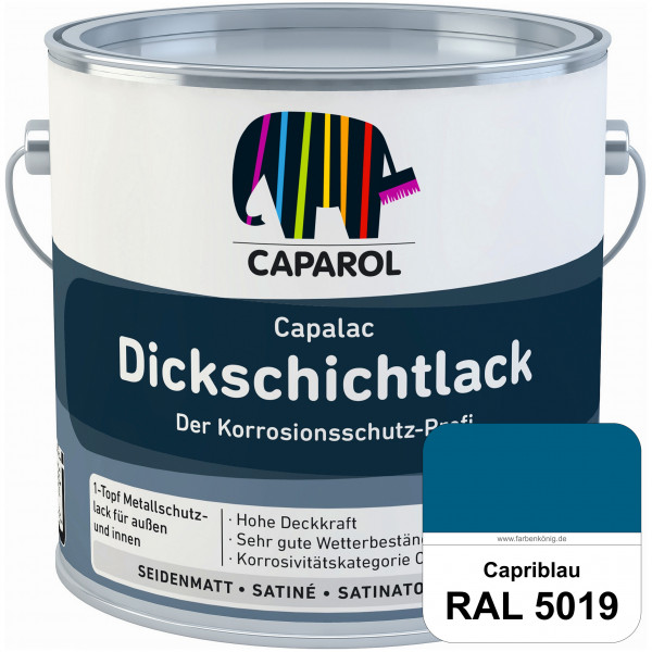 Capalac Dickschichtlack (RAL 5019 Capriblau) 1-Topf Metallschutzlack (löselmittelhaltig) innen & auß