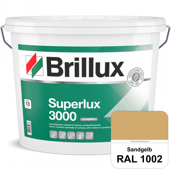 Superlux 3000 (RAL 1002 Sandgelb) hoch deckende stumpfmatte Innen-Dispersionsfarbe - streiflichtunem