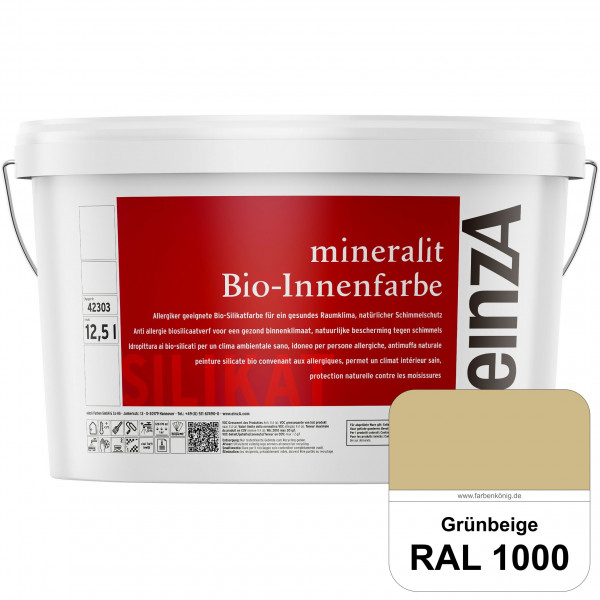 einzA mineralit Bio-Innenfarbe (RAL 1000 Grünbeige) Bio-Silikat-Innenfarbe gemäß VOB DIN 18 363