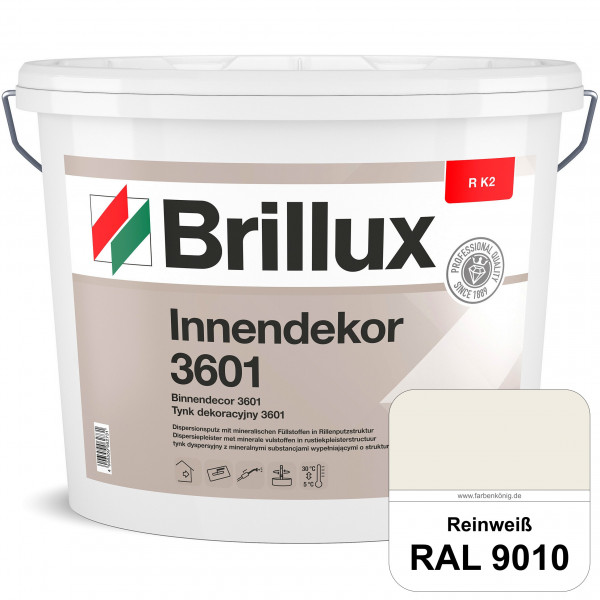 Innendekor ELF R K2 3601 (RAL 9010 Reinweiß) Rillenputz zur Erzielung dekorativer und strapazierfähi