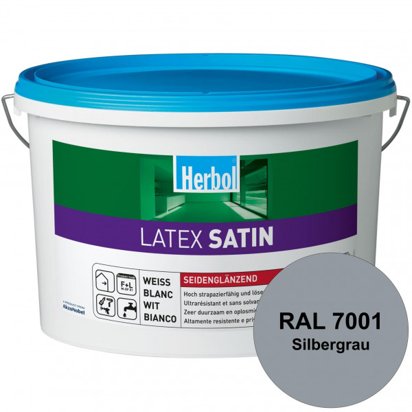 Latex Satin (RAL 7001 Silbergrau) Seidenglänzende Latexfarbe mit hoher Strapazierfähigkeit