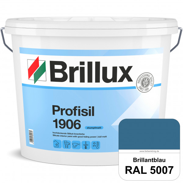 Profisil 1906 Silikat-Innenfarbe (RAL 5007 Brillantblau) stumpfmatte Innenfarbe für Allergiker nach