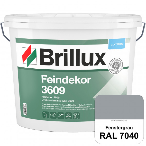 Feindekor ELF 3609 (RAL 7040 Fenstergrau) Glattputz nach DIN EN 15824 zur Erzielung dekorativer und