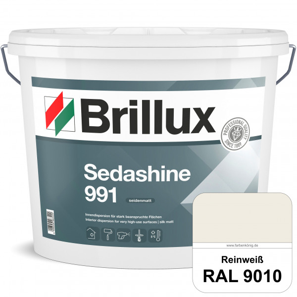 Sedashine 991 (RAL 9010 Reinweiß) Seidenmatte Innendispersion für hoch strapazierfähige & gut reinig