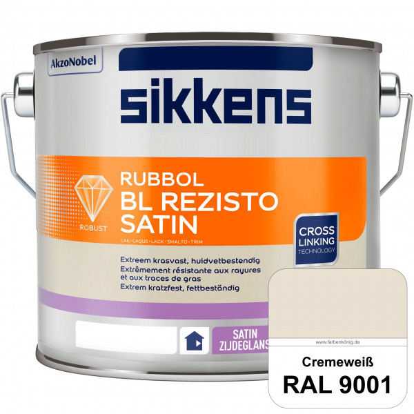 Rubbol BL Rezisto Satin (RAL 9001 Cremeweiß) seidenglänzender und strapazierfähiger Lack (wasserbasi