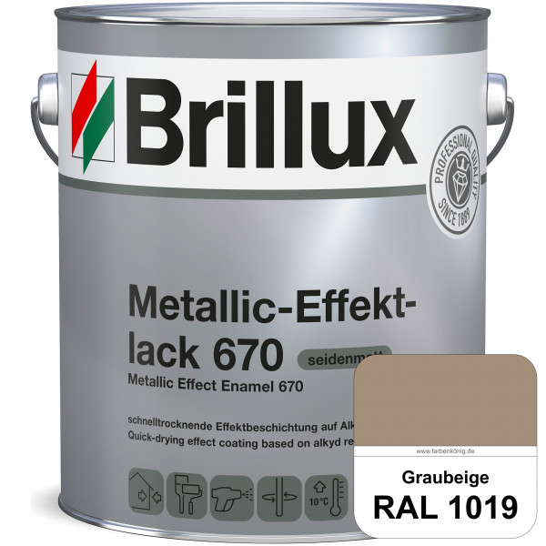 Metallic-Effektlack 670 (RAL 1019 Graubeige) schnell trocknender Alkydharzlack für Metalleffekte (in