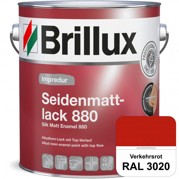 Impredur Seidenmattlack 880 (RAL 3020 Verkehrsrot) für Holz- oder Metallflächen innen & außen