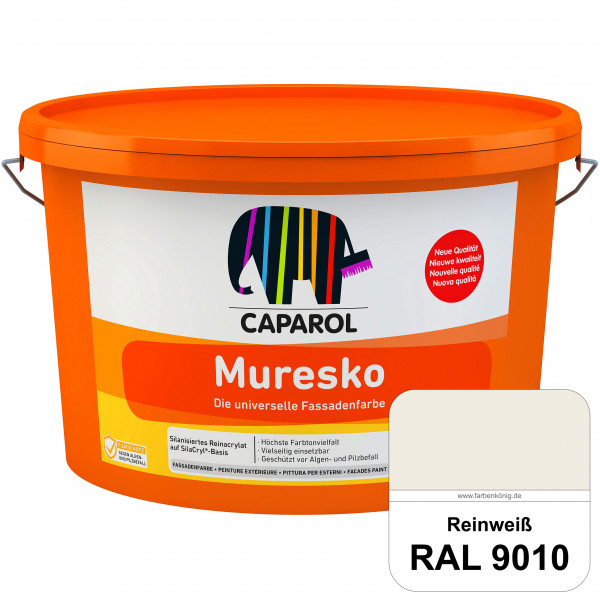 Muresko (RAL 9010 Reinweiß) Silanisierte Reinacrylat-Fassadenfarbe auf SilaCryl®-Basis