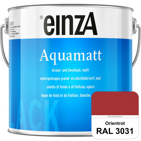 einzA Aquamatt (RAL 3031 Orientrot) Wasserverdünnbare Vorstreichfarbe & matte Lackfarbe