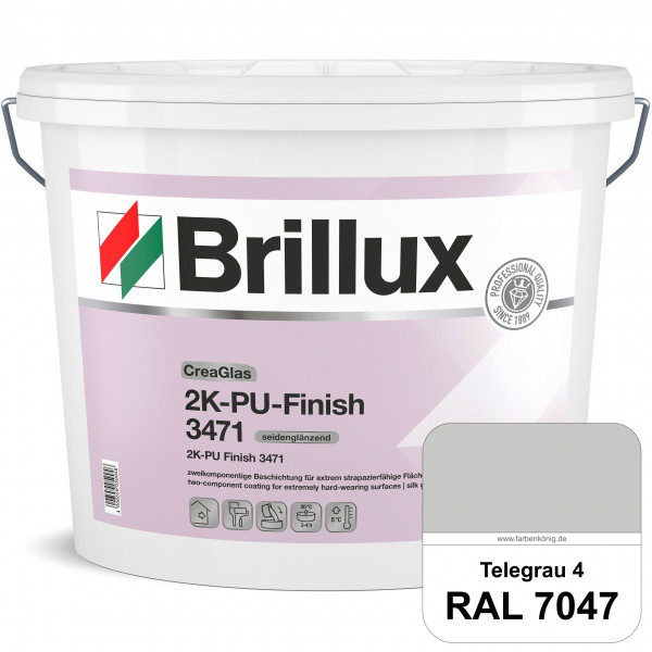 CreaGlas 2K-PU-Finish 3471 (RAL 7047 Telegrau 4) seidenglänzende 2K-Beschichtung für extrem robuste