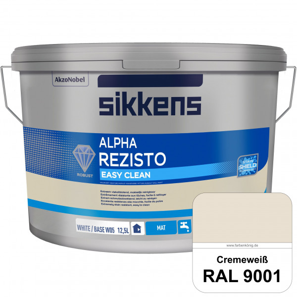 Alpha Rezisto Easy Clean (RAL 9001 Cremeweiß) Extrem widerstandsfähige & matte Innenfarbe