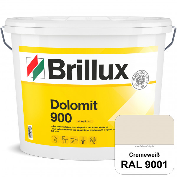 Dolomit 900 (RAL 9001 Cremeweiß) stumpfmatte Innen-Dispersionsfarbe mit gutem Deckvermögen