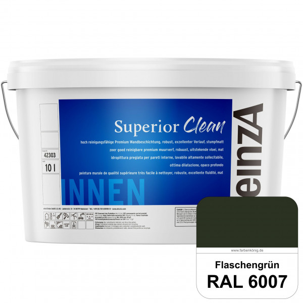 einzA Superior Clean (RAL 6007 Flaschengrün) Hoch reinigungsfähige, stumpfmatte Premium-Wandbeschich